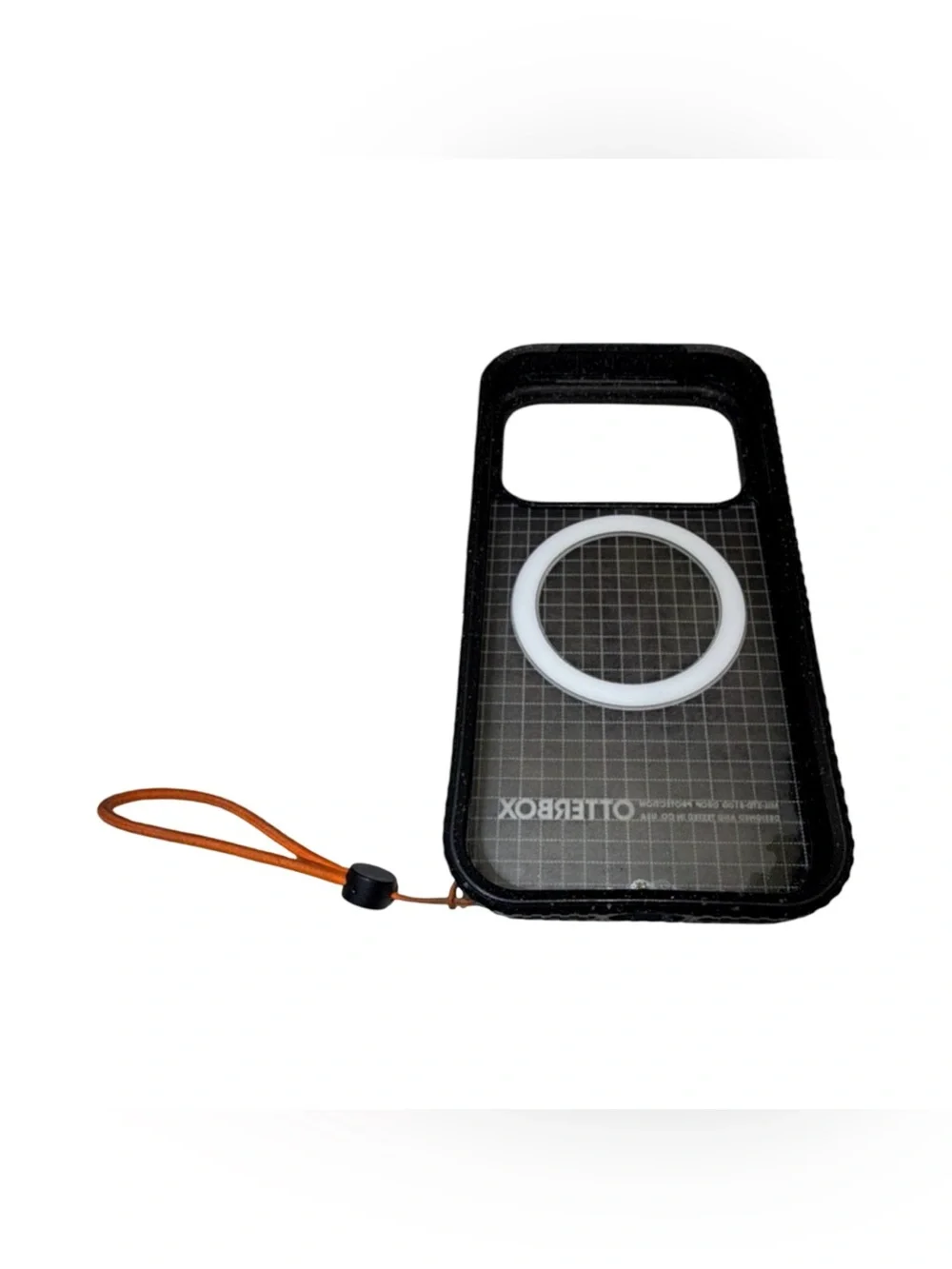 OtterBox Black Clear MagSafe-Compatible Phone Case with Brown Wrist Strap